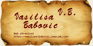 Vasilisa Babović vizit kartica